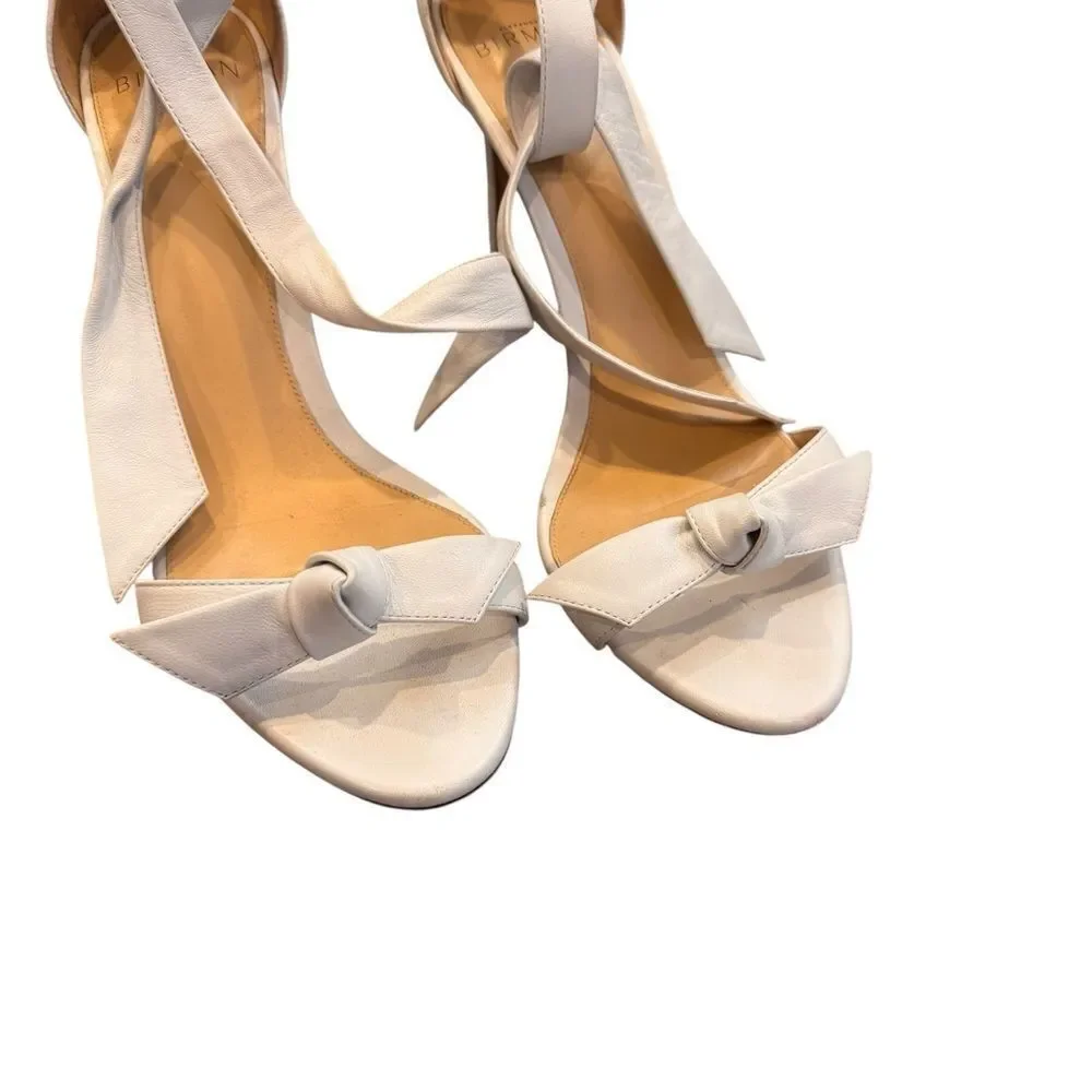 ALEXANDRE BIRMAN Clarita Bow-Tie Leather Sandals White 39.5